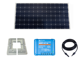 Complete Mobile Solar Kit with 12V 115W Panel, Blue Solar MPPT Controller, Cables and Brackets